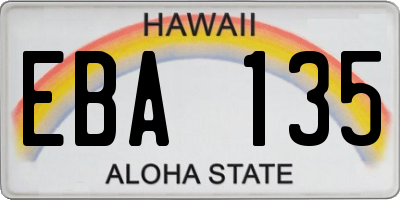 HI license plate EBA135