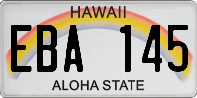 HI license plate EBA145