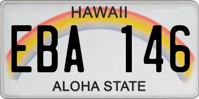 HI license plate EBA146