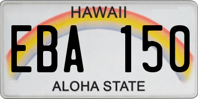 HI license plate EBA150