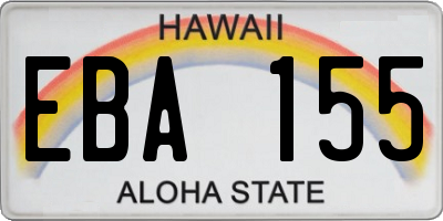 HI license plate EBA155