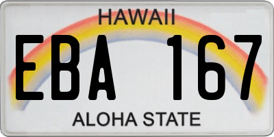 HI license plate EBA167