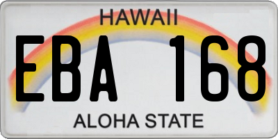 HI license plate EBA168