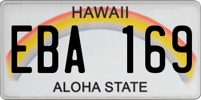 HI license plate EBA169