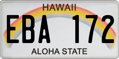 HI license plate EBA172