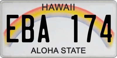 HI license plate EBA174
