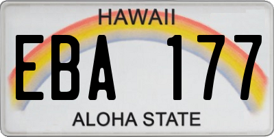 HI license plate EBA177
