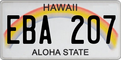 HI license plate EBA207
