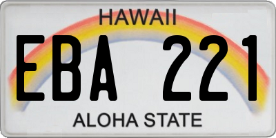 HI license plate EBA221