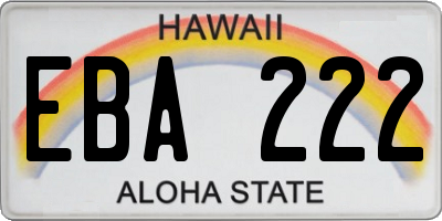 HI license plate EBA222