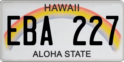 HI license plate EBA227