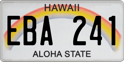 HI license plate EBA241