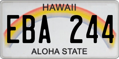 HI license plate EBA244