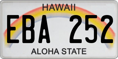 HI license plate EBA252