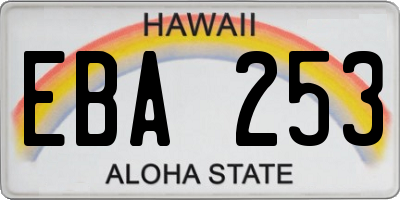 HI license plate EBA253