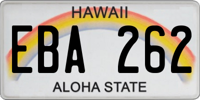 HI license plate EBA262