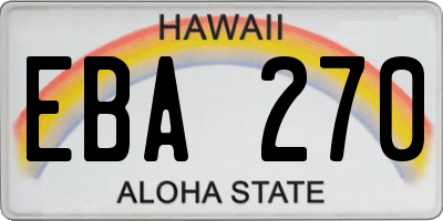 HI license plate EBA270