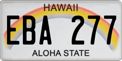 HI license plate EBA277
