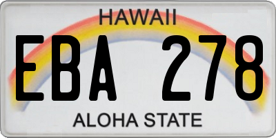 HI license plate EBA278