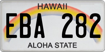 HI license plate EBA282