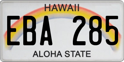 HI license plate EBA285