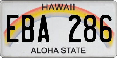HI license plate EBA286