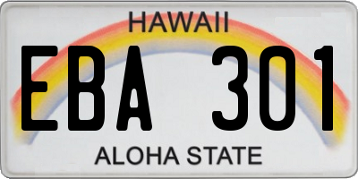 HI license plate EBA301