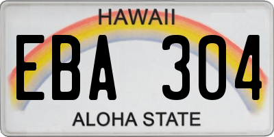 HI license plate EBA304