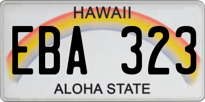 HI license plate EBA323