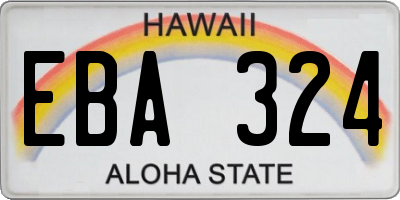 HI license plate EBA324