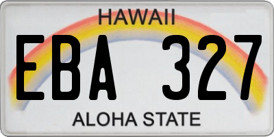 HI license plate EBA327