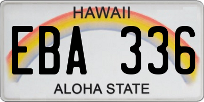 HI license plate EBA336