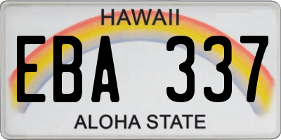 HI license plate EBA337