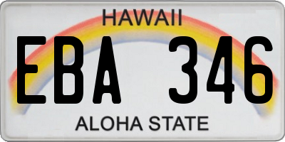 HI license plate EBA346