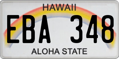 HI license plate EBA348
