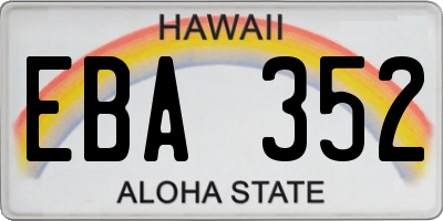 HI license plate EBA352
