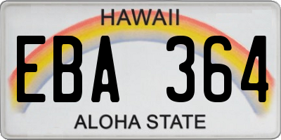 HI license plate EBA364