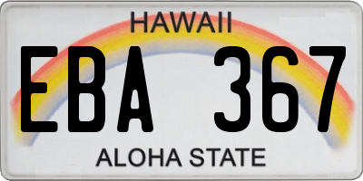 HI license plate EBA367