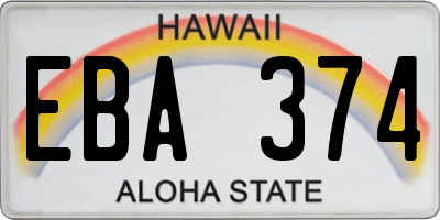 HI license plate EBA374