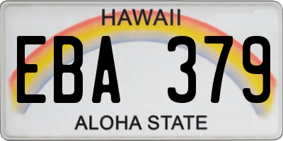 HI license plate EBA379