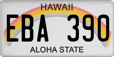 HI license plate EBA390