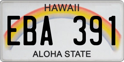 HI license plate EBA391