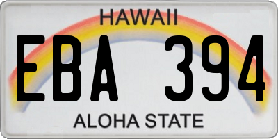HI license plate EBA394