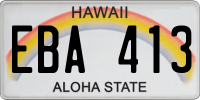 HI license plate EBA413
