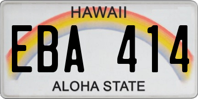 HI license plate EBA414