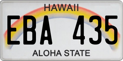 HI license plate EBA435