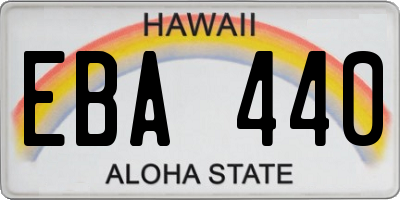 HI license plate EBA440