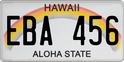 HI license plate EBA456