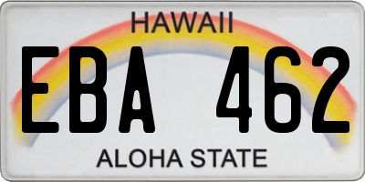 HI license plate EBA462