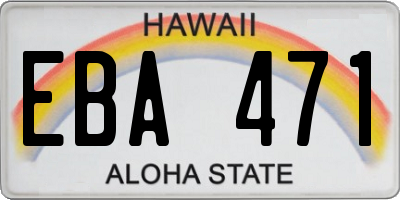 HI license plate EBA471